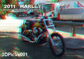 2011 Harey Davidson Wide Glide 3D Anaglyph with Fuji W3 Dual lens Camera